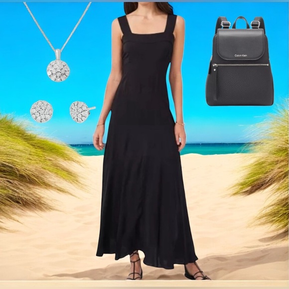 Vince Camuto Black Maxi Dress(only) NWOT
Accessories Sild Separately - Picture 1 of 4